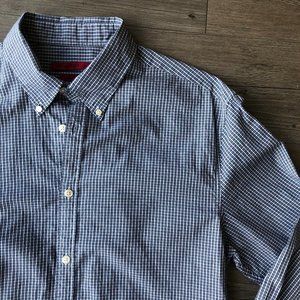 John Varvatos | Blue Plaid Button Down Shirt